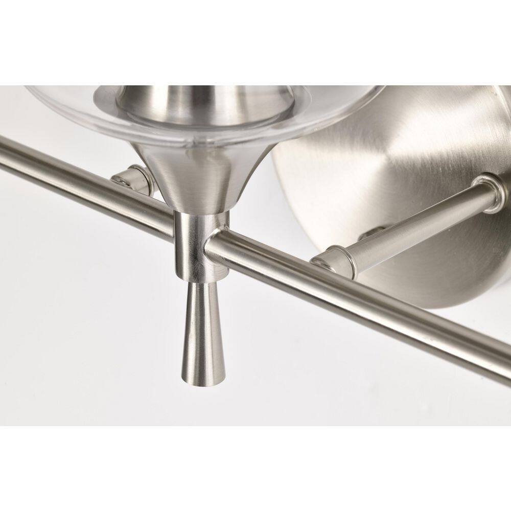 Brushed Nickel 3-Light Vanity Fixture with Clear Glass Shades