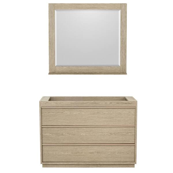 Wyndham Collection Naya 47.25 in. W x 22 in. D Vanity Cabinet with Mirror in Ash Gray