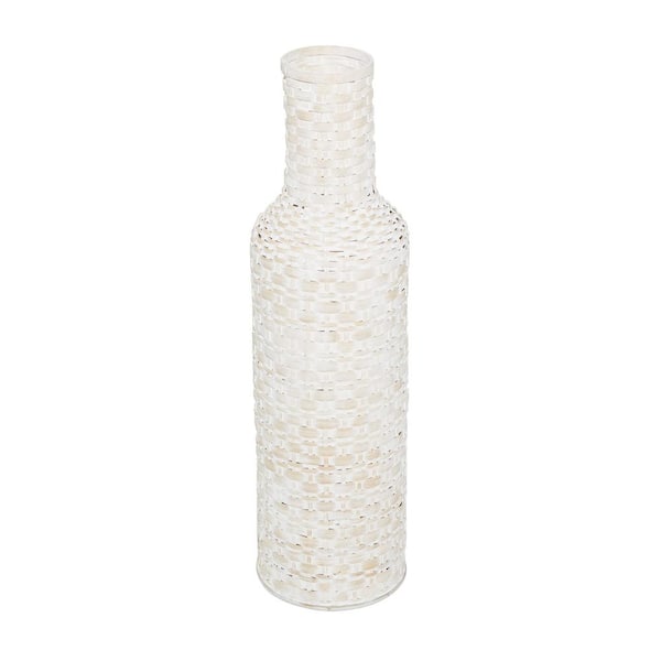 Glass Bamboo Embossed Cylindrical Vases