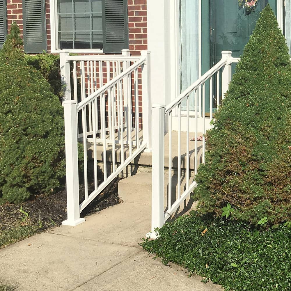 Stanford 36" x 72" Textured White Aluminum Stair Railing Kit