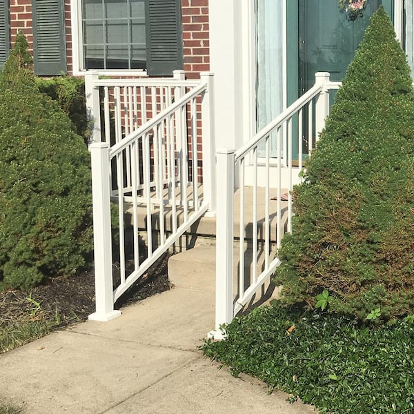 Stanford 42 in. H x 72 in. W Textured White Aluminum Stair Railing Kit