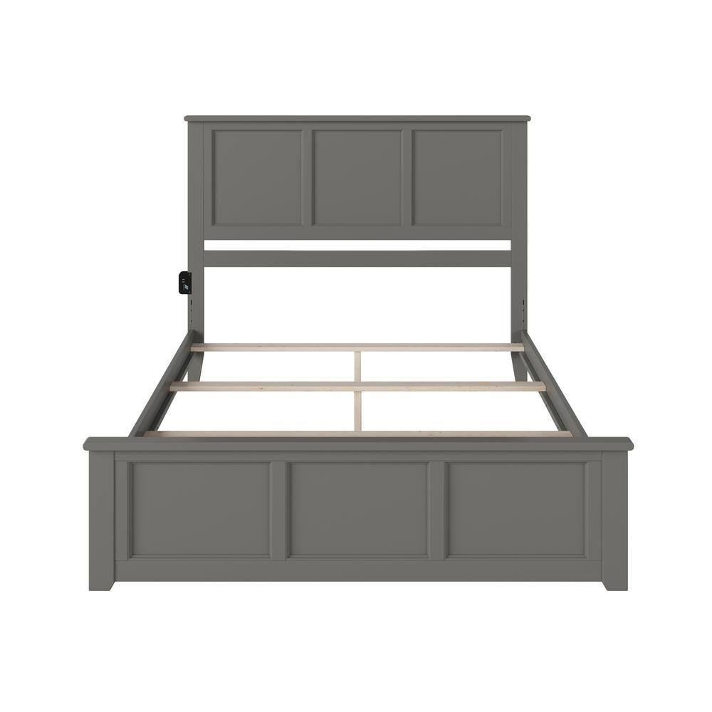 Elegant Queen Upholstered Bed Frame with Wood Headboard and Storage Drawer