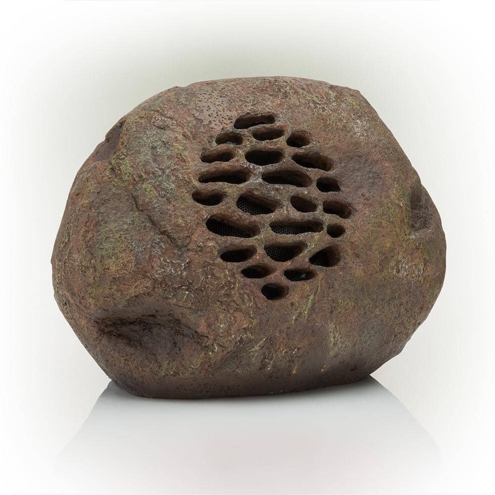 Gray Solar-Powered Outdoor Rock Bluetooth Speaker Set