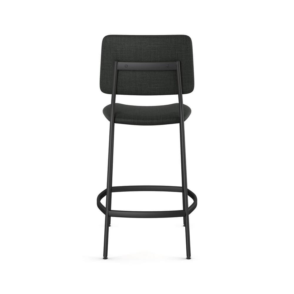 Sullivan Chic 26'' Black Metal Counter Stool with Polyester Seat