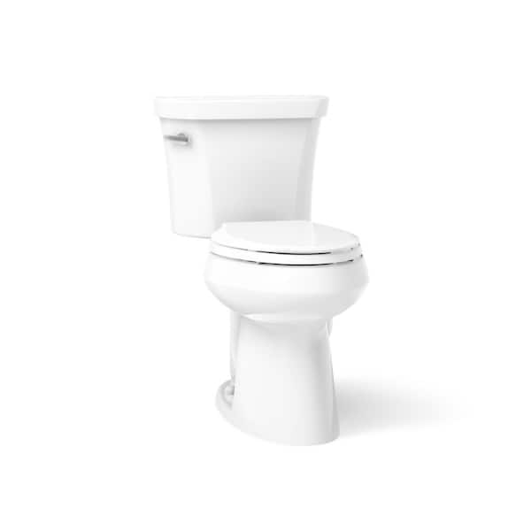 Highline 10 in. Rough In 2-Piece 1.28 GPF Single Flush Elongated Toilet in White Seat Not Included