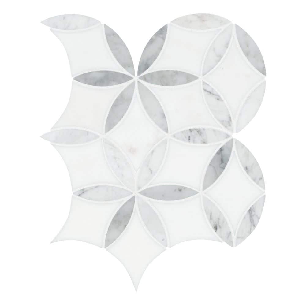 La Fleur 9 in. x 10 in. x 0.31 in. Polished Marble Mesh-Mounted Floor and Wall Tile (6.2 sq. ft./Case) price history on PriceWatchPro