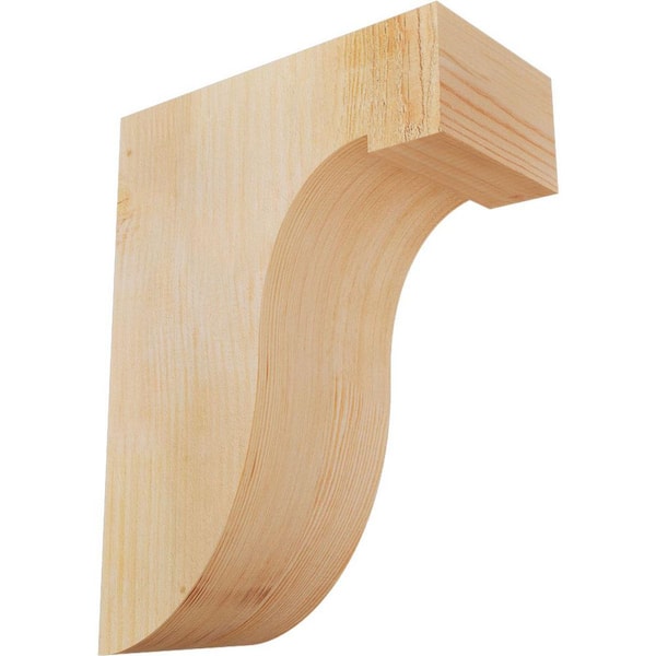 Ekena Millwork 6 in. x 12 in. x 16 in. Douglas Fir Del Monte Rough Sawn Corbel