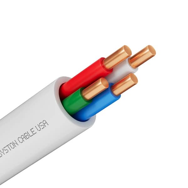 20 ft. 18/4 White Solid Bare Copper CMR/CL3R Thermostat Wire