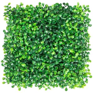 Artificial Boxwood Panels 10 in. x 10 in. x 1.6 in. Vinyl Garden Fence Boxwood Hedge Wall Panels PE Grass Backdrop Wall