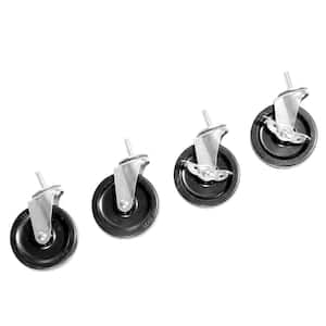 Steel Wire Shelving System Replacement Casters, 3 in. Diameter, Set of 4