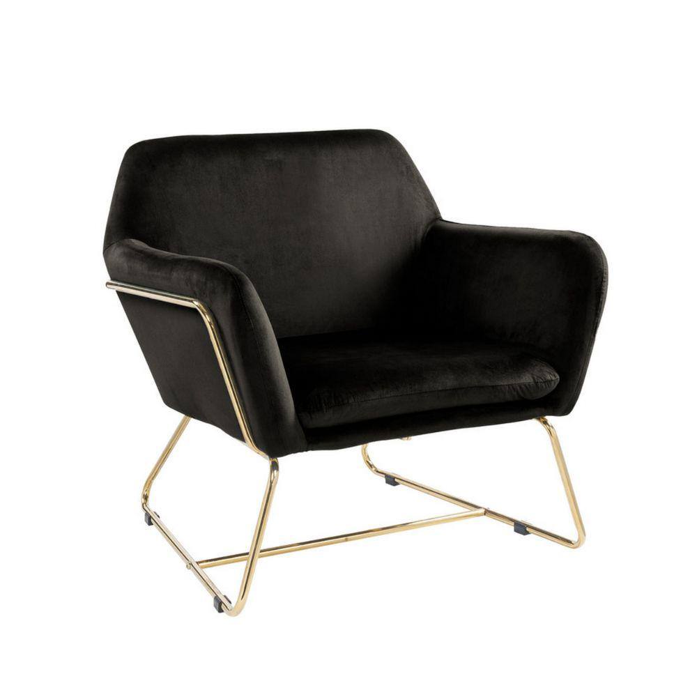 Benjara Black Velvet Handmade Tufted Accent Chair with Throw Pillow  BM286569 - The Home Depot