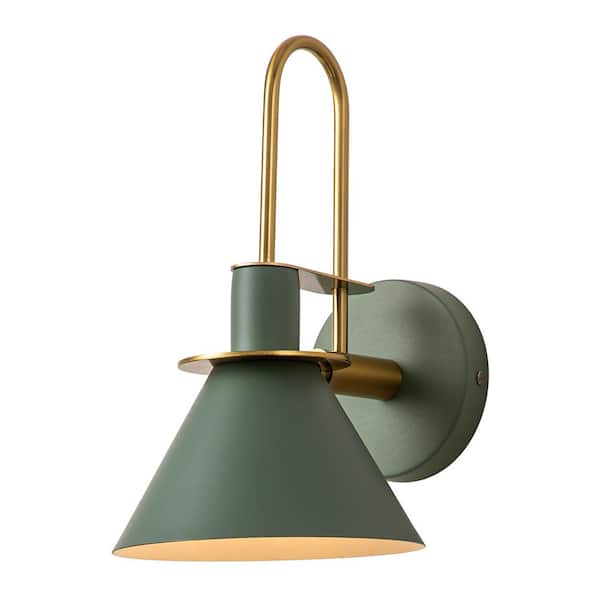 HUOKU Luckyday 7 in. Modern 1-Light Green Wall Sconce