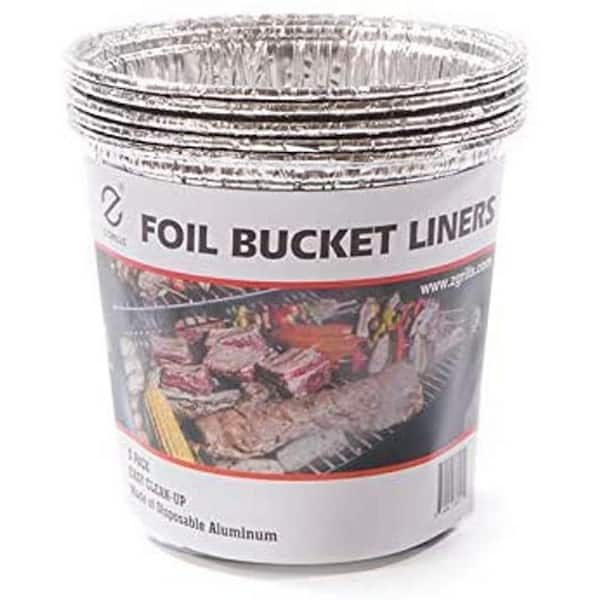Z GRILLS BBQ Foil Bucket Liners Wood Pellet Grill Drip Disposable Aluminum 5-Pack