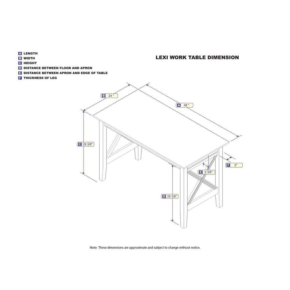 Crossed Design Solid Hardwood White Writing Desk with Drawer