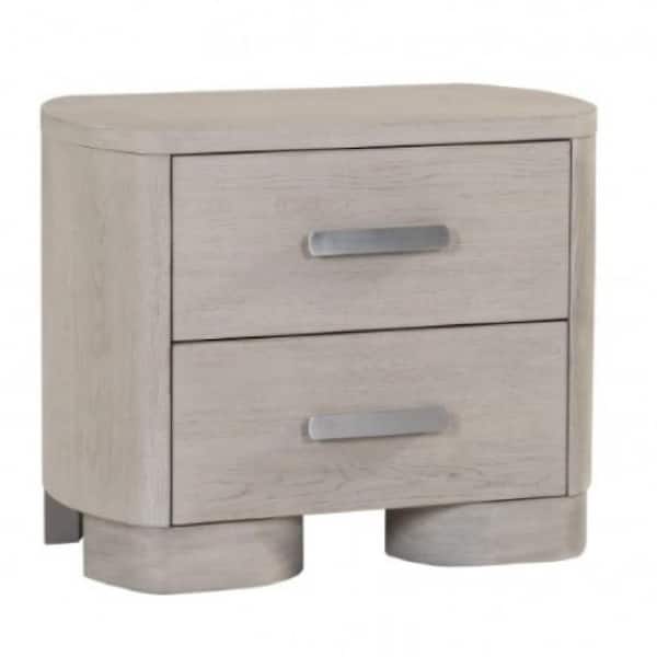 Celly White 2-Drawers 30 in. W Nightstand with USB Ports