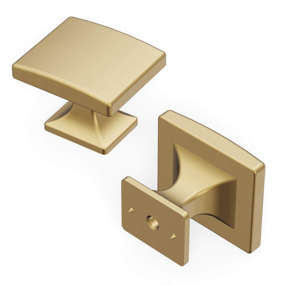 Champagne Bronze Square Cabinet Knobs 10-Pack with Mounting Hardware