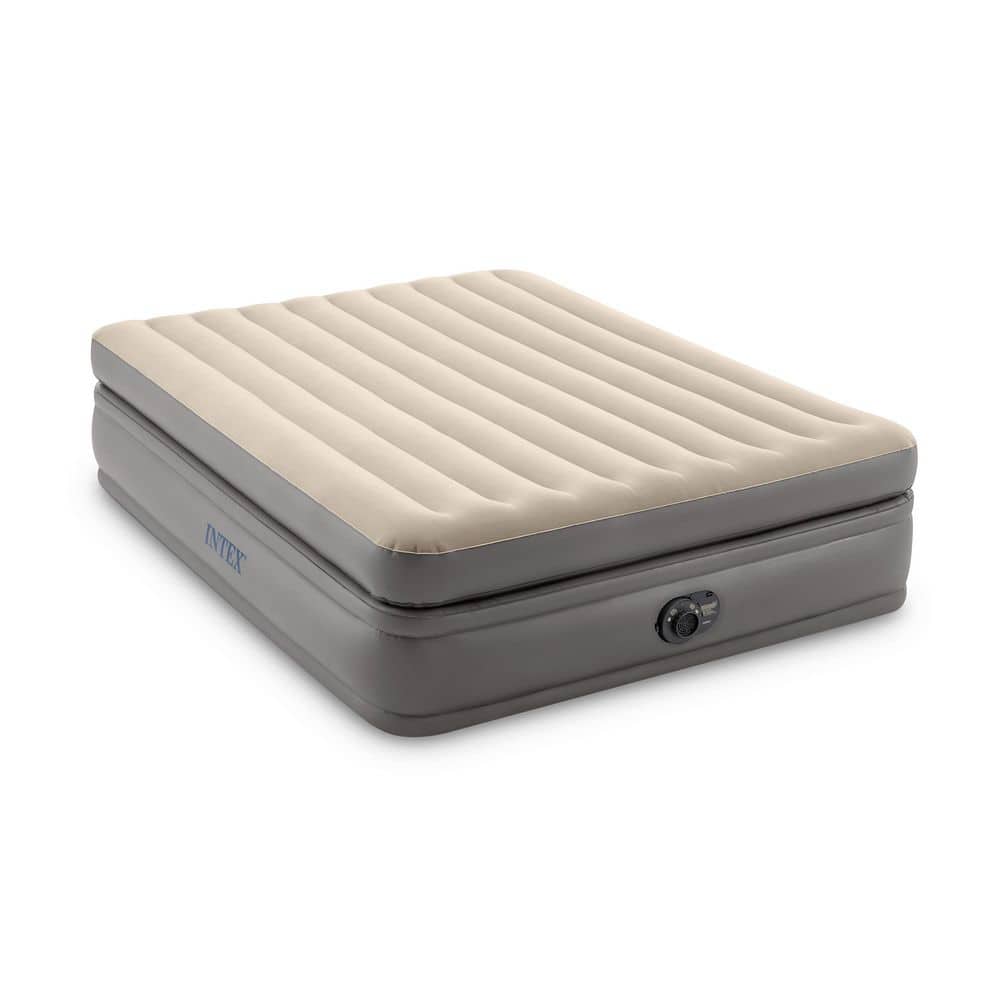 Intex Dura Beam Plus Fiber Tech 20 in. Elevated Queen Air Mattress with Built-In Pump 64163ED