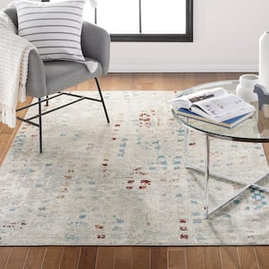 Treasure Eloise Ivory 6 ft. x 9 ft. Striped Machine Washable Area Rug