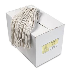 Premium Cut-End Wet String Mop Mop Head, Cotton, 24 oz., White, (12-Carton)