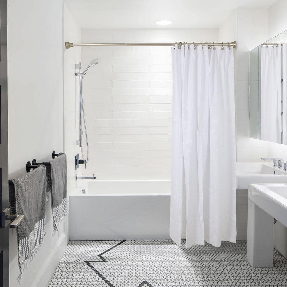 Brushed Nickel Single Design Shower Curtain Hooks Set of 12