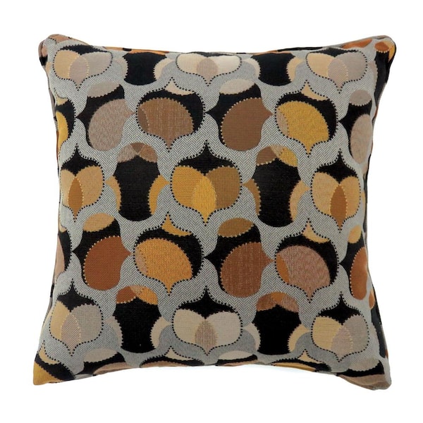 Onio Multicolored Geometric Polyester 22 in. x 22 in. Throw Pillow