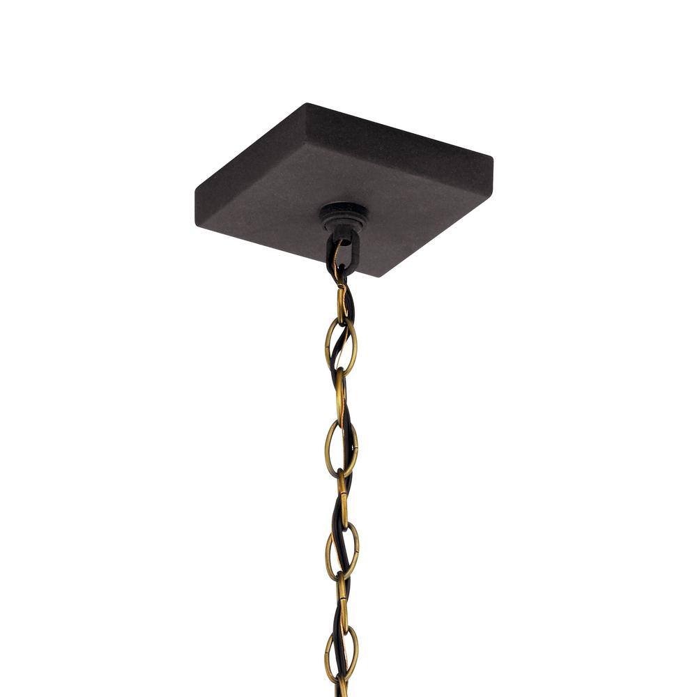 Lahden 9" Distressed Bronze Outdoor Pendant with Clear Glass