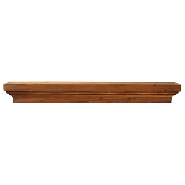 Unbranded - 48 in. x 7 in. Floating Brown Wood Decorative Shelf