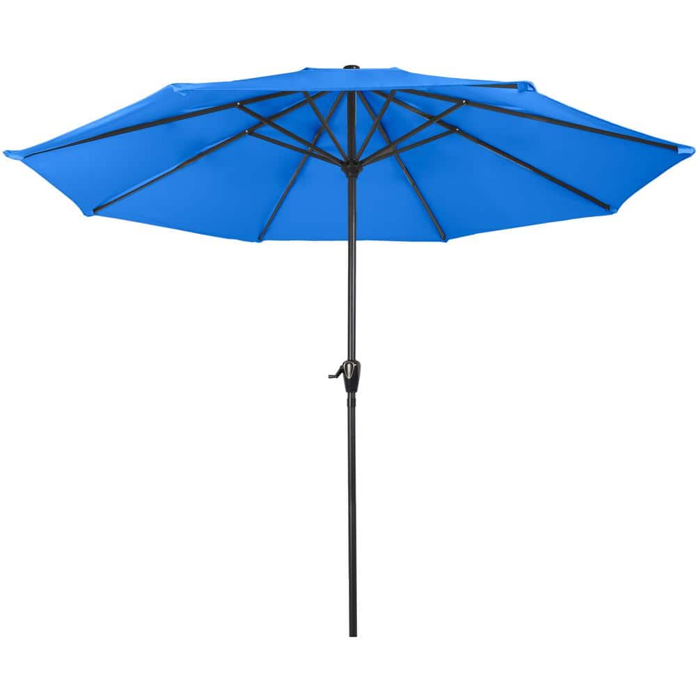 Brilliant Blue 9 ft. Round Aluminum Market Patio Umbrella
