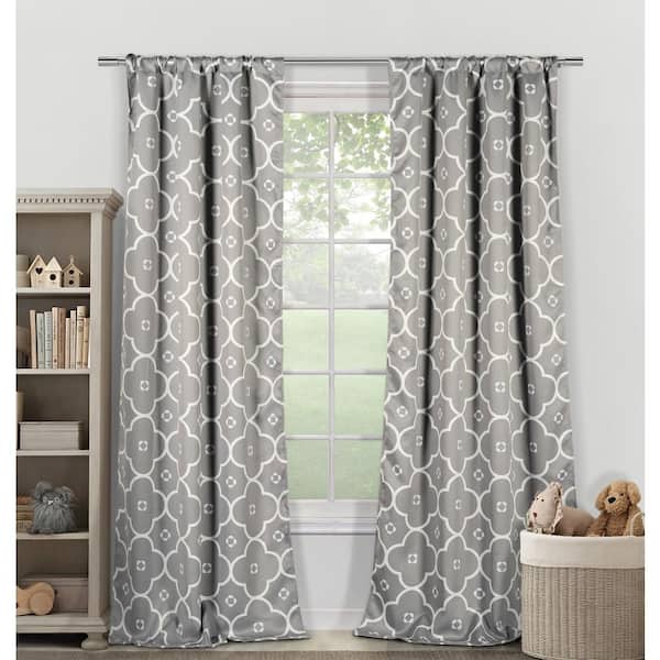Living Room Set of 2 Panels 36 W by 84 L Duck River Textile Geometric Blackout Darkening Grommet Top Window Curtains Pair Drapes for Bedroom Grey