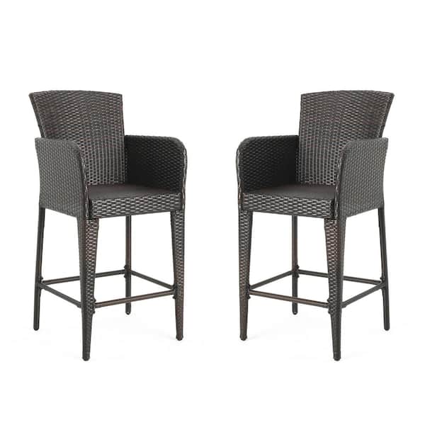 Anaya Faux Rattan Outdoor Patio Bar Stool (2-Pack)