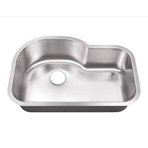 18-Gauge Stainless Steel 31-3/4 in. 0-Hole Single Bowl Undermount Kitchen Sink