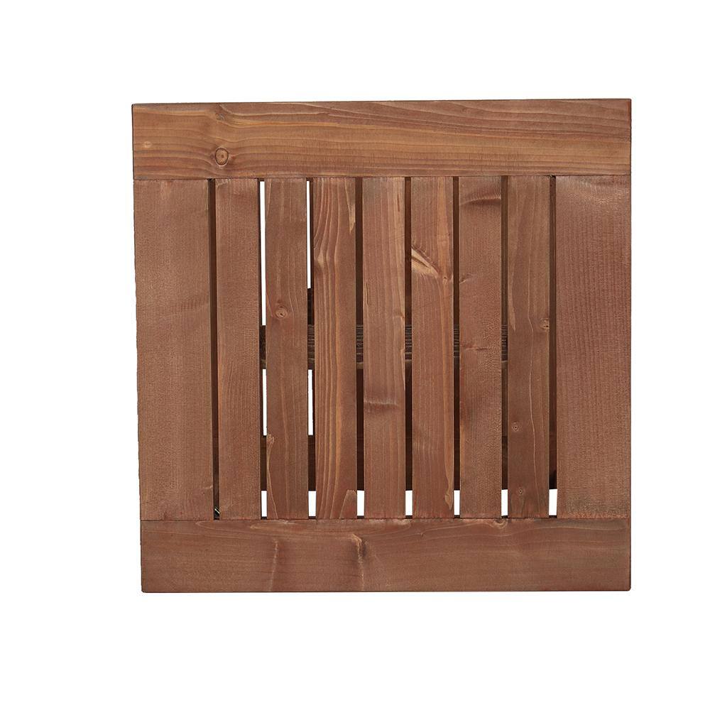Medium Brown Wood Square Outdoor End Table