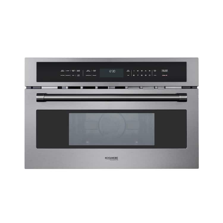 Koolmore 30 in. Black Stainless Steel Built-in Convection Microwave Oven with Speed and Sensor Cooking, 1.6 cu. ft.