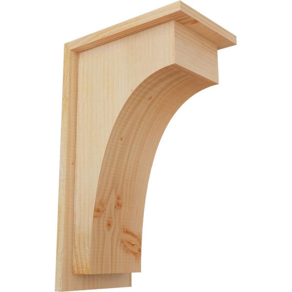 Ekena Millwork 8 in. x 12 in. x 20 in. Huntington Rough Sawn Douglas Fir Corbel with Backplate