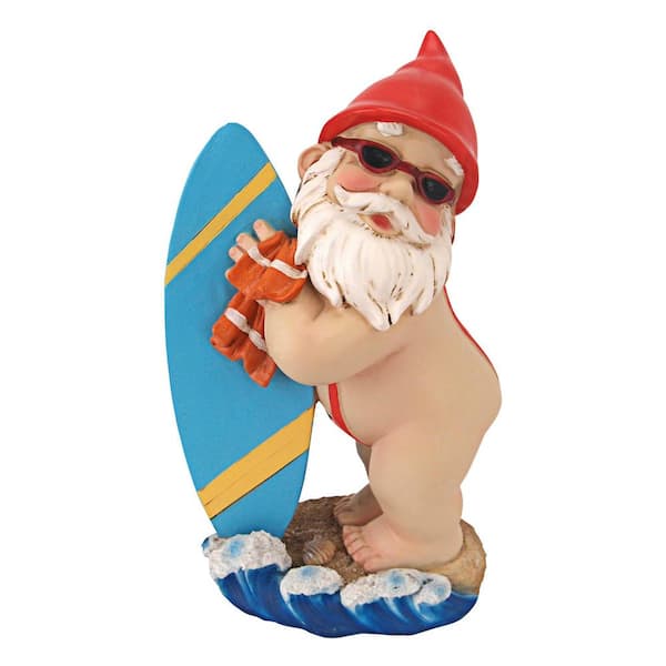Design Toscano 9.5 in. H The Shredder Surfer Dude Gnome Garden Statue