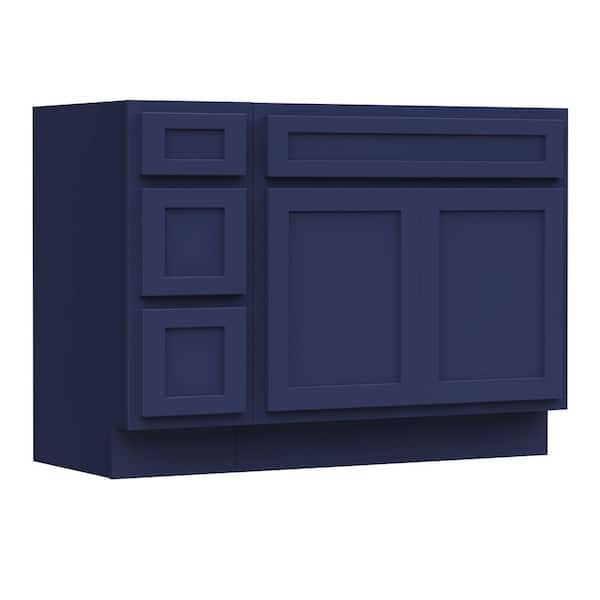 Vanity Art 42 in. W x 21 in. D x 32.5 in. H Bath Vanity Cabinet without Top in Blue