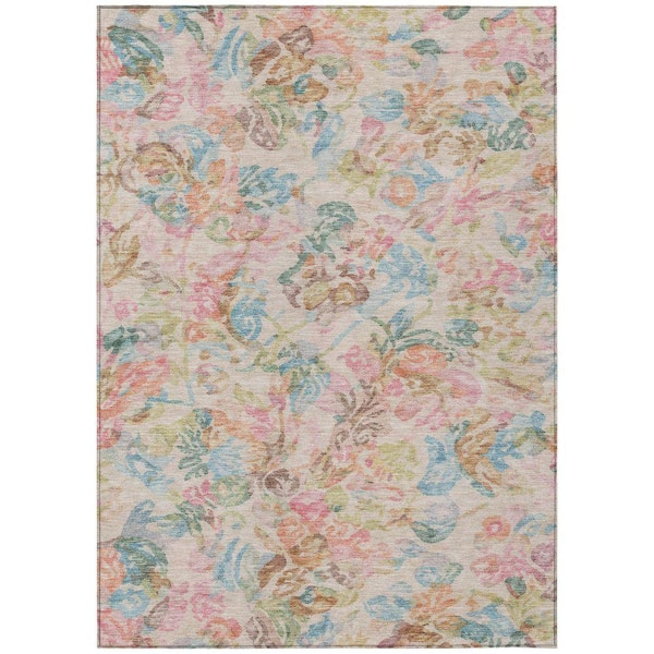 Chantille Machine Washable Indoor/Outdoor Abstract ACN2723 Pink 10 ft. x 14 ft. Area Rug