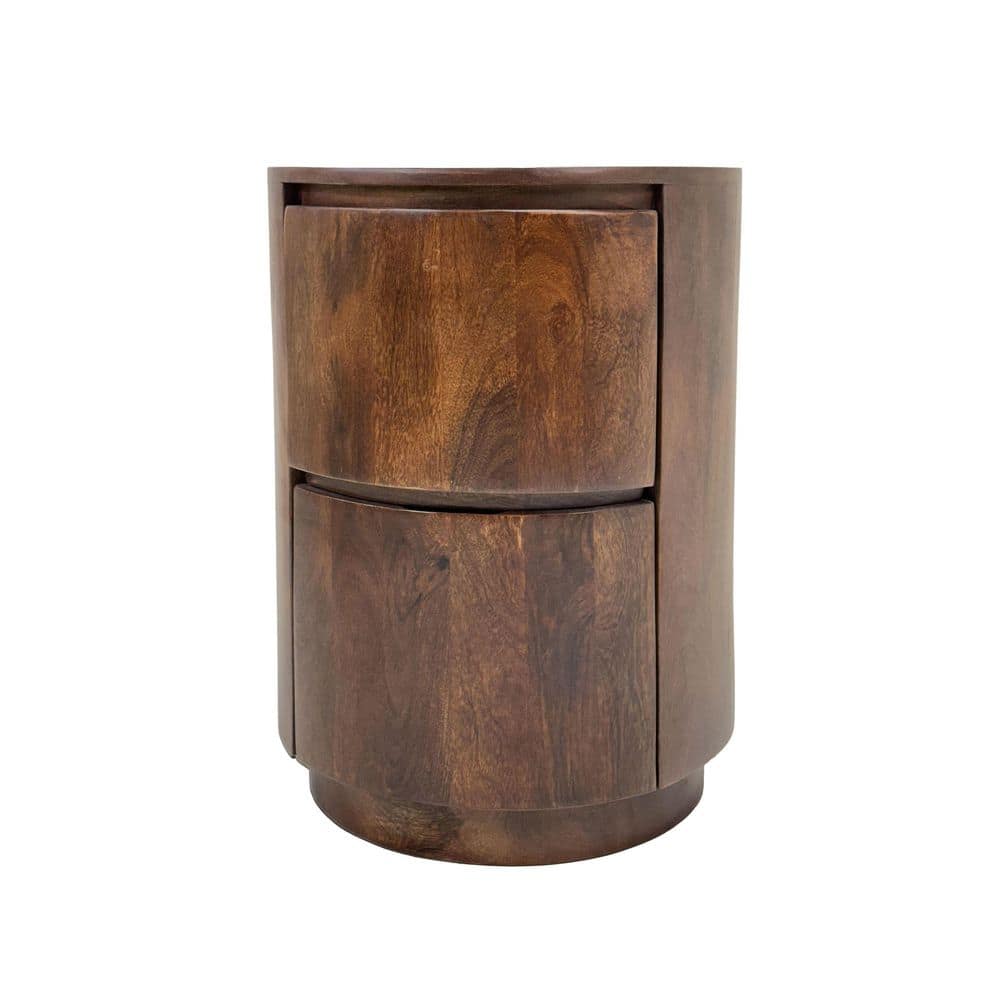 Kingston Chestnut 2-Drawer 18 in. Round Nightstand