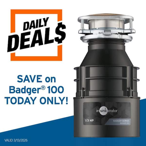 Badger 100, 1/3 HP Continuous Feed Kitchen Garbage Disposal, Badger Series