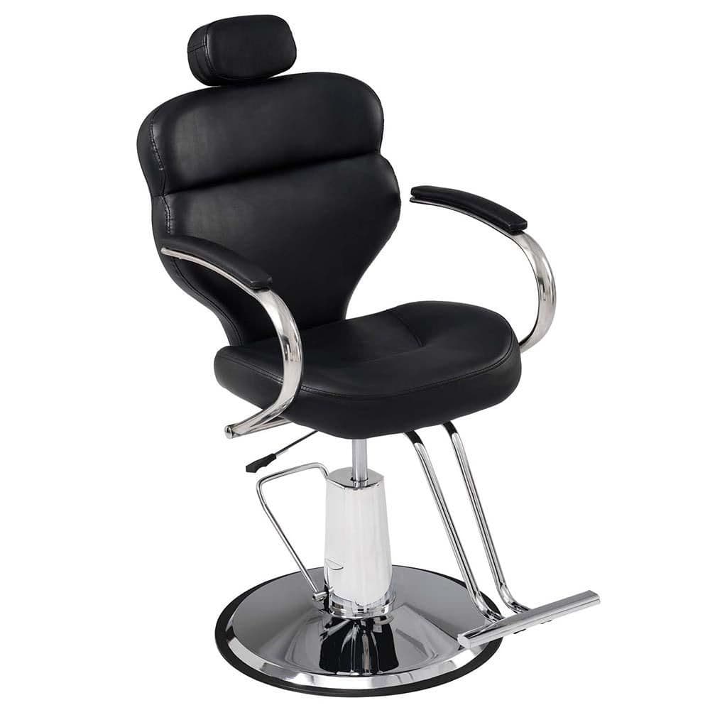 PU Leather Reclining Barber Chair 360° Rotation Salon Chair for Hair Styli