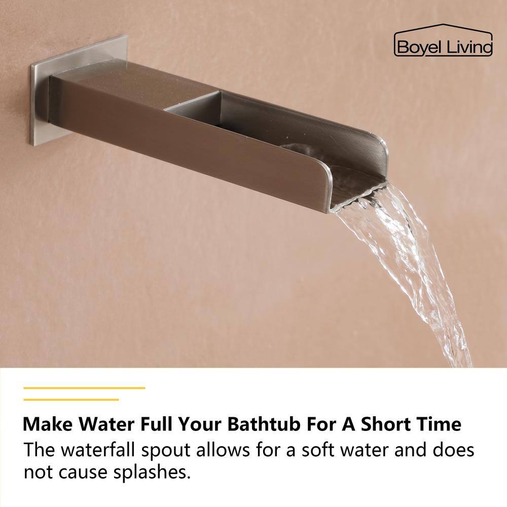 Brushed Nickel 10-Inch Square Rain Shower System with Handheld