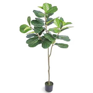 6 ft. Artificial Fiddle Leaf Fig Tree Secure PE Material and Anti-Tip Tilt Protection Low-Maintenance Faux Plant