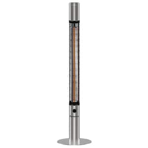 1500-Watt Outdoor Electric Infrared Tower Heater in Silver