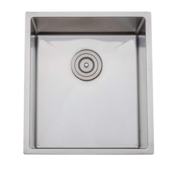 Wells The Chefs Series Undermount Stainless Steel 17 in. Handmade Single Bowl Kitchen Sink