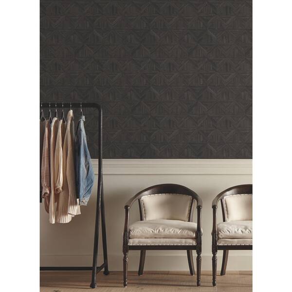 Lempicka Black Art Deco Motif Paper Non-Pasted Non-Woven Metallic Wallpaper