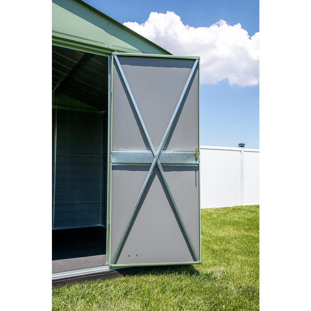 Sage Green 8' x 6' Galvanized Steel Storage Shed Kit