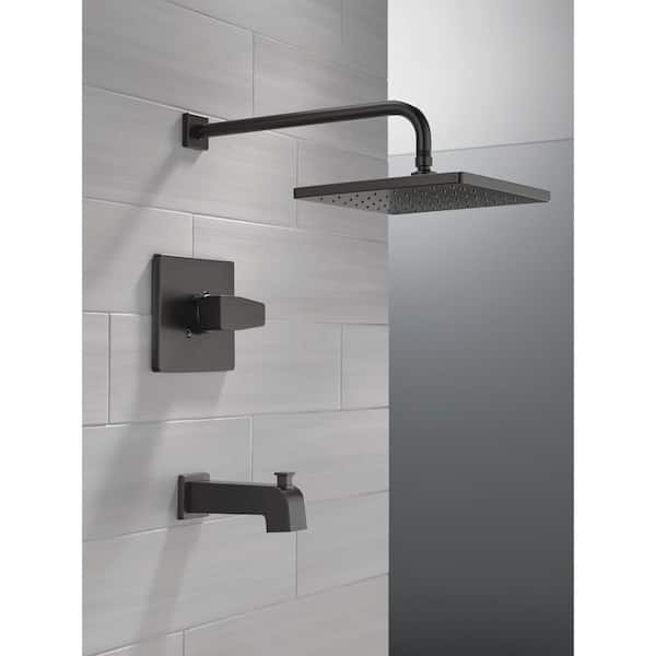 NEW! Delta Modern Matte Black outlets 1-handle Bathtub and Shower Faucet