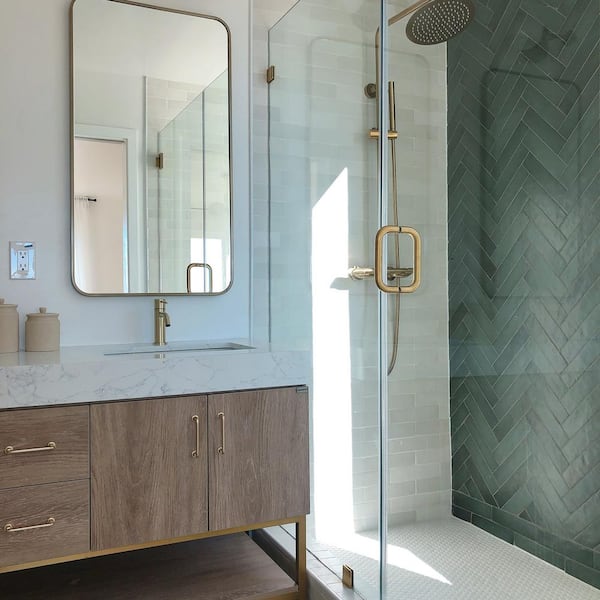 Sample-Makoto 4 in. x 5 in. Matte Midori Green Ceramic Wall Subway Tile