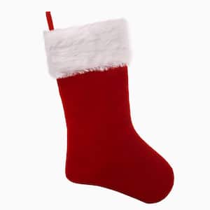 HangRight 18.7 in. Red and White Polyester Premium Stocking (4-Pack)