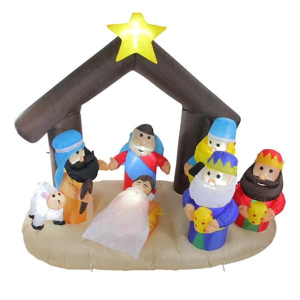 Northlight 5.5 ft. Inflatable Nativity Scene Lighted Christmas Outdoor Decoration